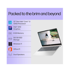 HP 15-FD0033NE – Intel Core i3-13th Gen, 8GB / 512GB (NVMe M.2 SSD) 15.6 Inches Display