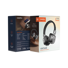Porodo Soundtec Vintage Wireless ENC Headphone- Silver