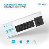 Pawa Keyboard Mouse 3IN1 Wireless Desktop Pack -Black