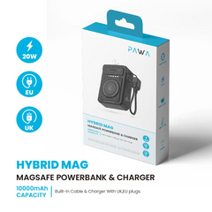 Pawa Hybrid Mag Magsafe Powerbank & Charge 10000mAh 20w-Black