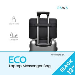 Pawa Eco Laptop Messenger Bag 13inch Black