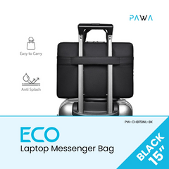 Pawa Eco Laptop Messenger Bag 15 Inch Black