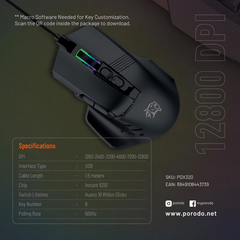 Porodo Gaming PDX320 12800 DPI Gaming Mouse
