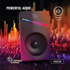 Porodo Gaming Stereo Speakers Volume Knob Control- Black