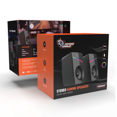 Porodo Gaming Stereo Speakers Volume Knob Control- Black