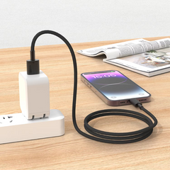 Porodo USB-A to Lightning Durable Charging Cable - Black