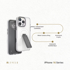 Levelo Morphix Magsafe Grip Case For iphone 16 Pro Max - Grey