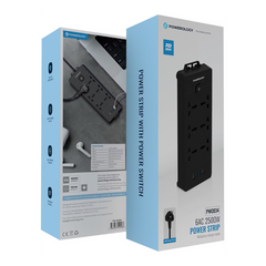 Powerology 6AC 2500W Power Strip - Black