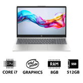 HP 15-FD0215NE - Intel Core i7-13th Gen, 16 Gb Ram, 512 Gb SSD 15.6 Inches Display Size - 1 Year Warranty