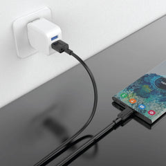 3A USB-A TO TYPE C Quick Charging PVC Cable PW122 | Black
