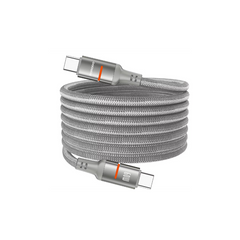 Porodo 60W Type-C To Type-C Magnetic Braided Cable 1.2M -Grey