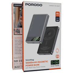 Porodo SlimMag 10000mAh Magnetic Power Bank - Gray