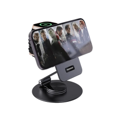 Porodo Wireless Charging Rotating Stand - Black