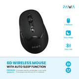 Pawa 6D Wireless Mouse With Auto Sleep Function Black