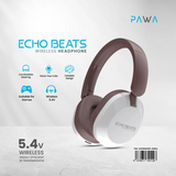 Pawa Echo Beats Wireless Headphone 5.4v -Brown & Silver