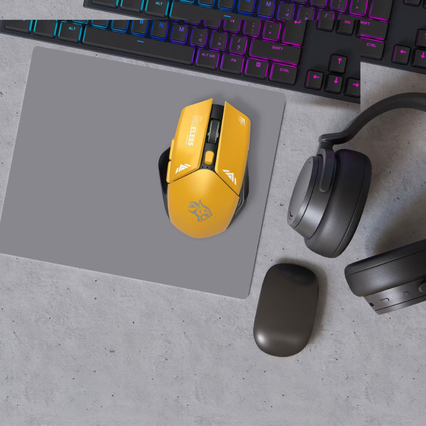 Porodo Gaming 2in1 2.4G Wireless Mouse DPI 1600 - Yellow