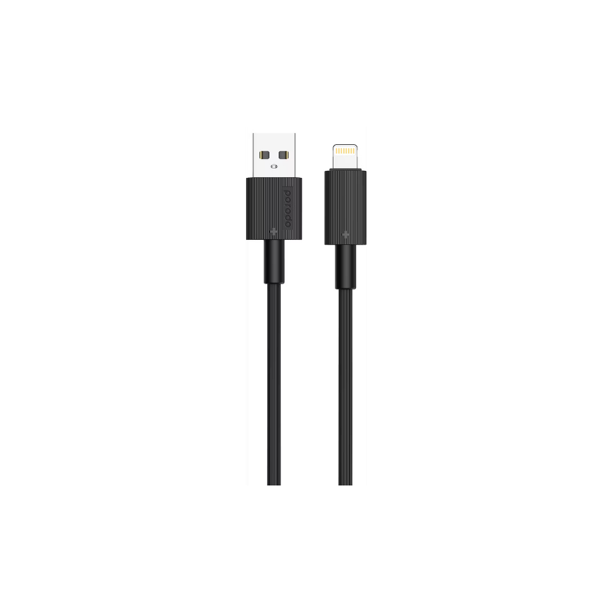 Porodo USB-A to Lightning Durable Charging Cable - Black