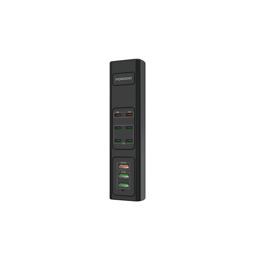 Porodo FWC031 85W Multi-Port USB Charging Hub - Black