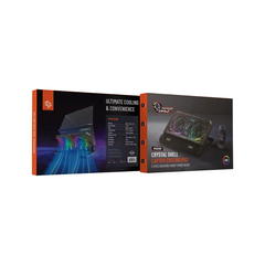 Porodo Gaming Crystal Shell Laptop Cooling Pad - Black