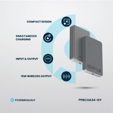 Powerology 10000mAh Magsafe Aluminum Powerbank-Dark Grey