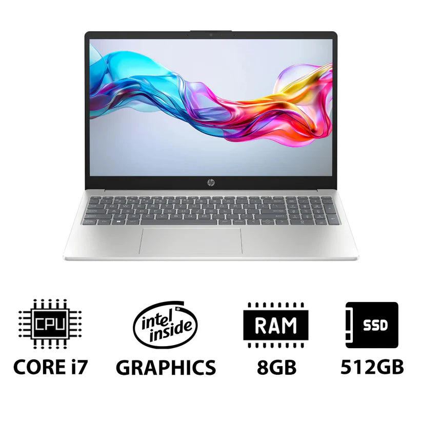 HP 15-FD0215NE - Intel Core i7-13th Gen, 16 Gb Ram, 512 Gb SSD  15.6 Inches Display Size - 1 Year Warranty