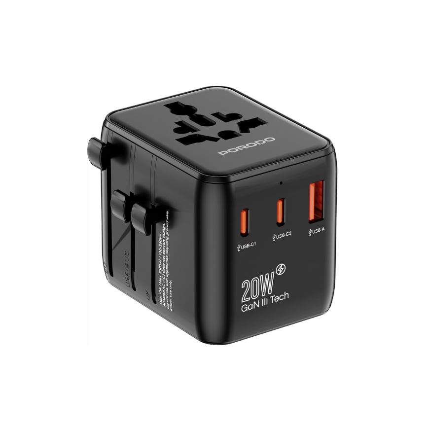 Porodo Universal Travel GaN Quick Charger-Black