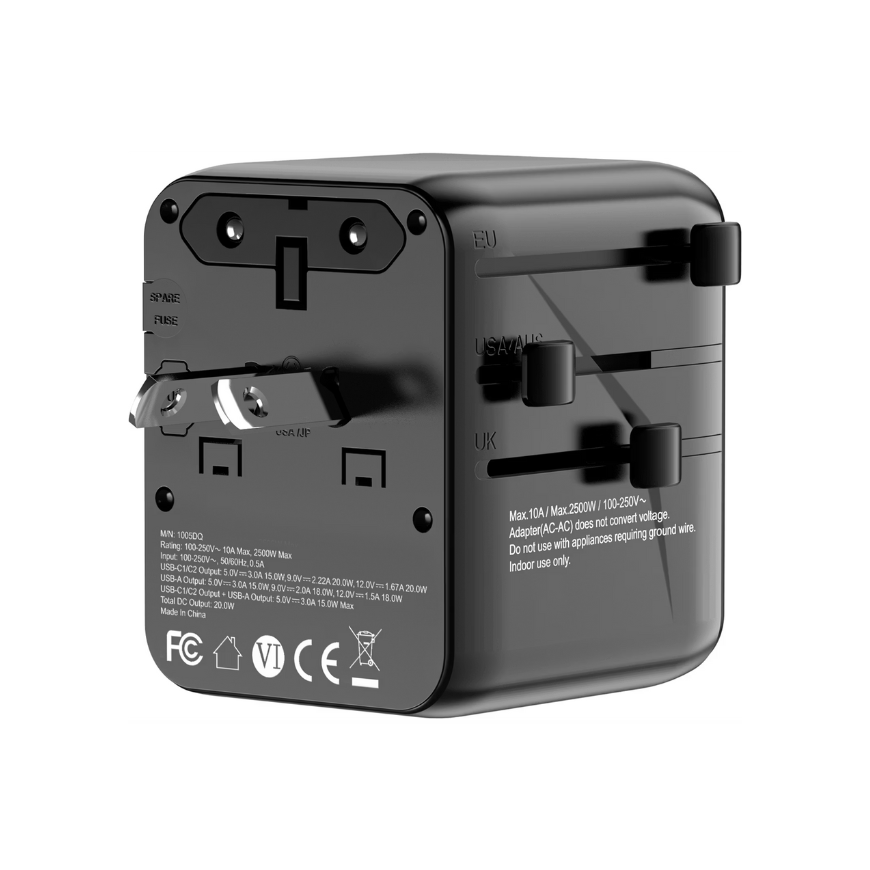 Porodo Universal Travel GaN Quick Charger-Black