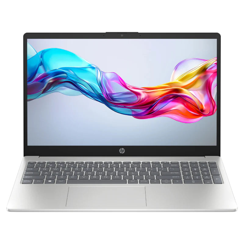 HP Laptop 15-fd0274ne 15.6 Inches, Intel Core 5-120u, 8 GB RAM, 512 GB SSD, Windows 11 Home With Original HP Bag & Mouse, Silver-1 Year Warranty