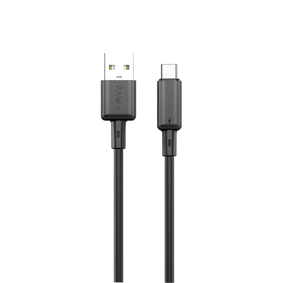 3A USB-A TO TYPE C Quick Charging PVC Cable PW122 | Black