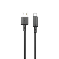3A USB-A TO TYPE C Quick Charging PVC Cable PW122 | Black